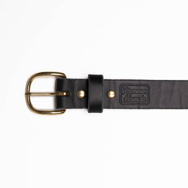 Proven Hands Classic Black Full Grain Leather Belt – Made in USA