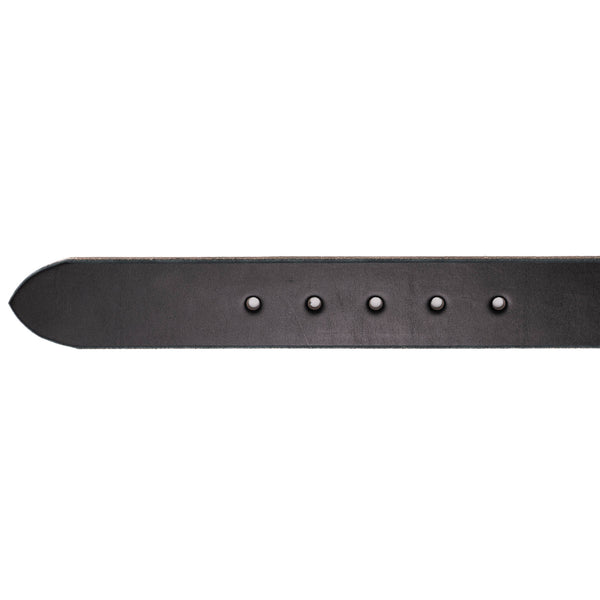 Proven Hands Classic Full Grain Leather Belt – Made in USA - Black - Black Buckle