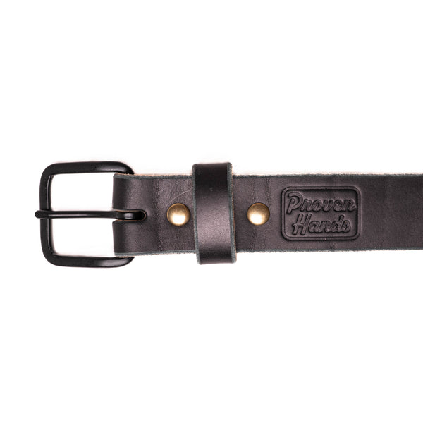 Proven Hands Classic Black Full Grain Leather Belt – Made in USA