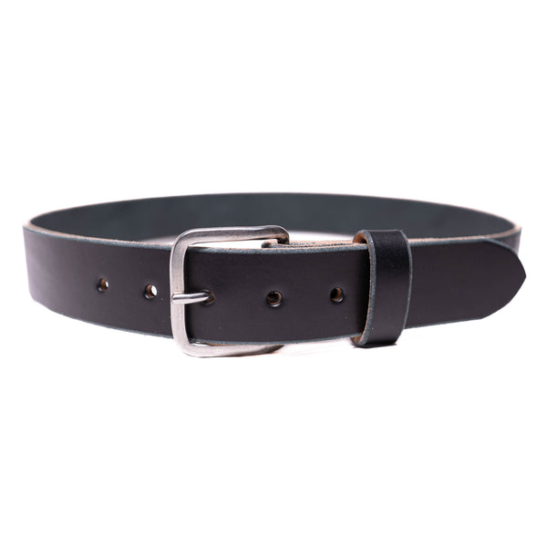 Proven Hands Classic Full Grain Leather Belt – Made in USA - Black - Nickel Buckle