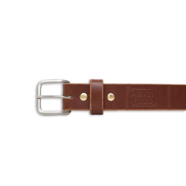 Proven Hands Classic Full Grain Leather Belt – Made in USA - Brown - Nickel Buckle