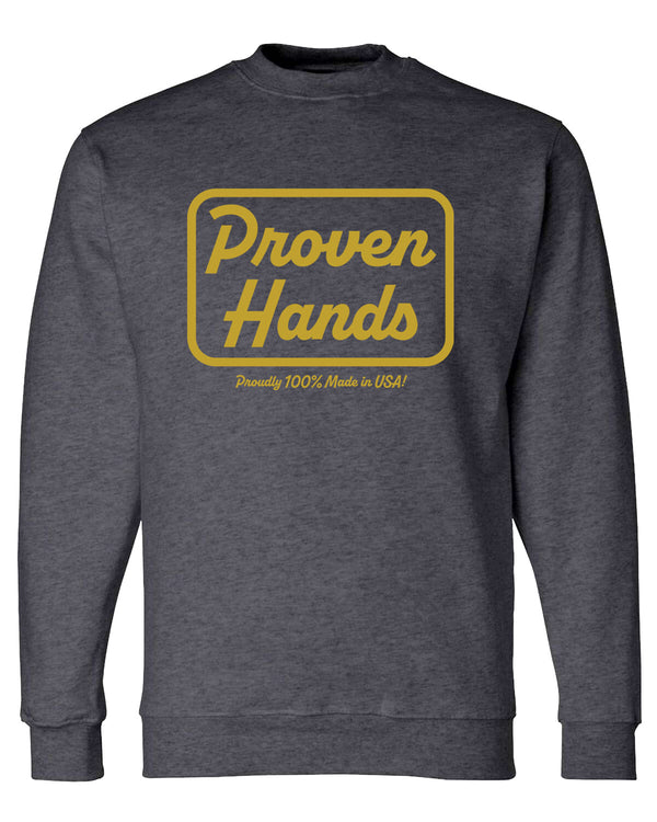 Proven Hands Heavy Duty Sweatshirt 100% Made in USA | Charcoal Grey