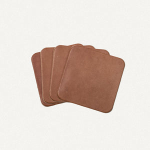 Proven Hands Full Grain Leather Coaster Set – 4 Pack – Made in USA